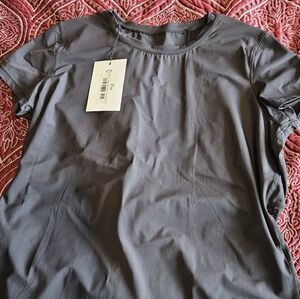 ZYIA Black Split Back Mesh Tshirt